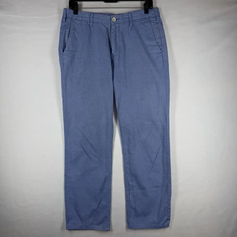 Bonobos Men's Blue Chino Pants 30x30 Stretch Flat Front Casual Straight Leg